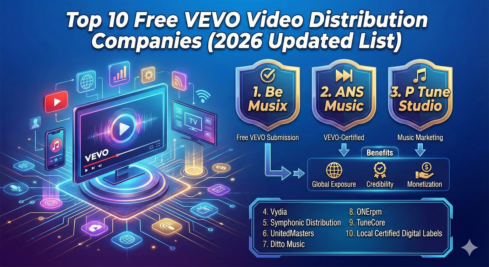 Top 10 Free VEVO Video Distribution Companies (2026 Updated List)